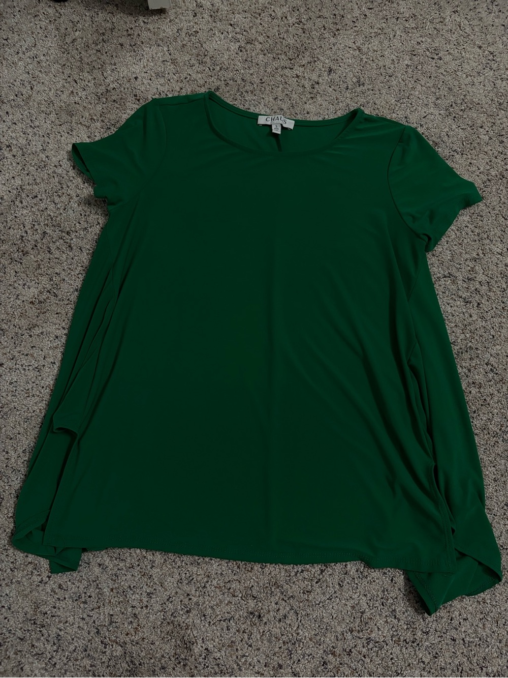 Chaus Emerald Green Short-Sleeve Tunic Top